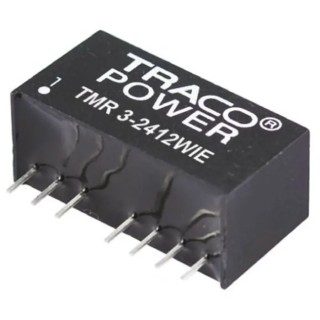 TRACOPOWER Regulated Isolated DC/DC Converter SIP-8 Package 36V dc Input, 12V dc 125mA Output 3W TMR 3-2422WIE