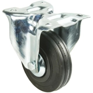 Tente Fixed Castor Rubber Wheel 100 mm Diameter 75 kg Load Capacity Pressed Steel Frame 3478PVJ100P62