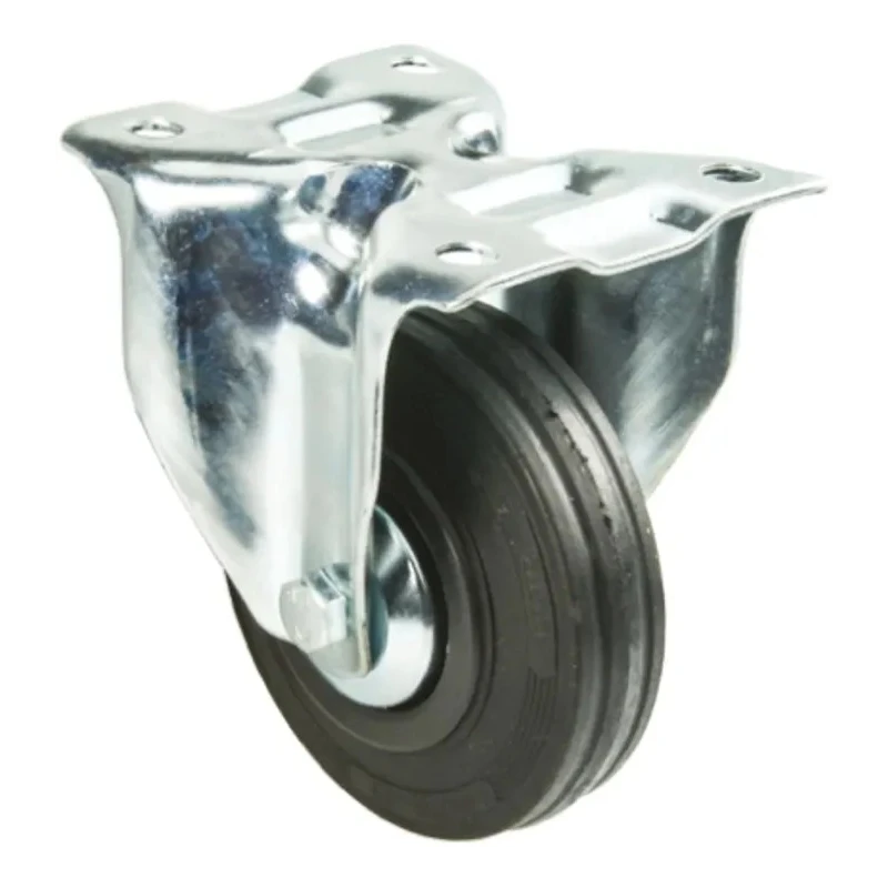 Tente Fixed Castor Rubber Wheel 100 mm Diameter 75 kg Load Capacity Pressed Steel Frame 3478PVJ100P62