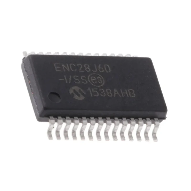 Microchip 28-Pin SSOP Controller IC 3.3 V 10 Mbps Serial-SPI Full Duplex/Half Duplex ENC28J60-I/SS