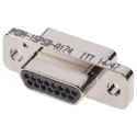 ITT Cannon 15 Way Straight Micro-D Panel Mount Aluminium Alloy D-Sub Connector 1.27 mm Pitch MDM-15PSB-A174
