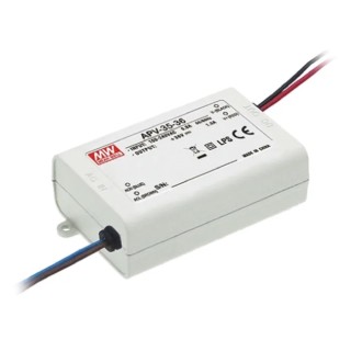 MEAN WELL 36V 36W 1A Constant Voltage LED Driver IP30 Enclosed AC-DC Power Supply  IP30