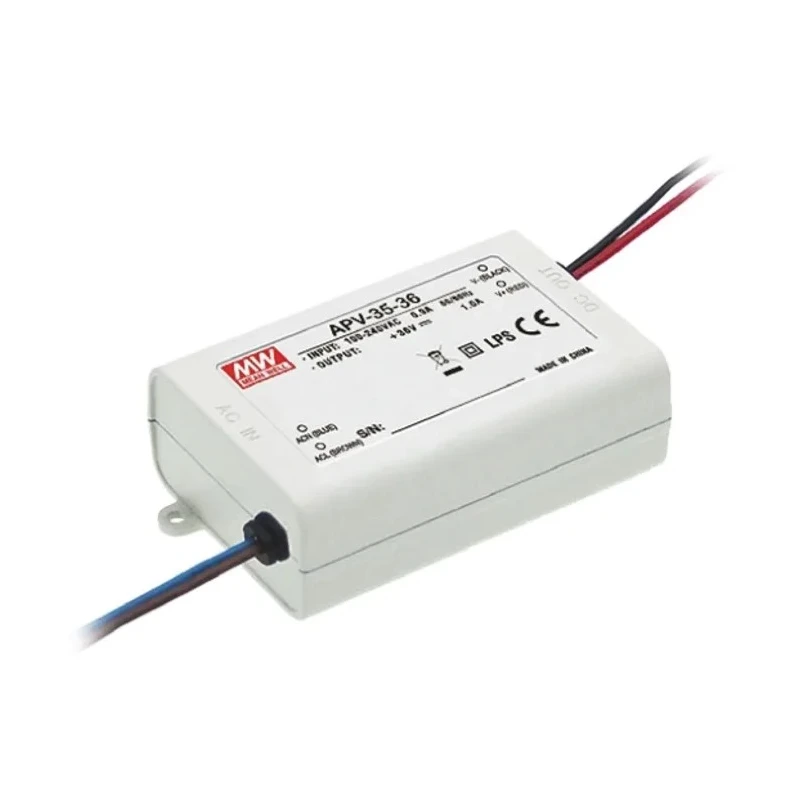 MEAN WELL APV-35 Series IP30 1 Output LED Driver, 5V, 35W, 5A Constant Voltage LED Driver IP30