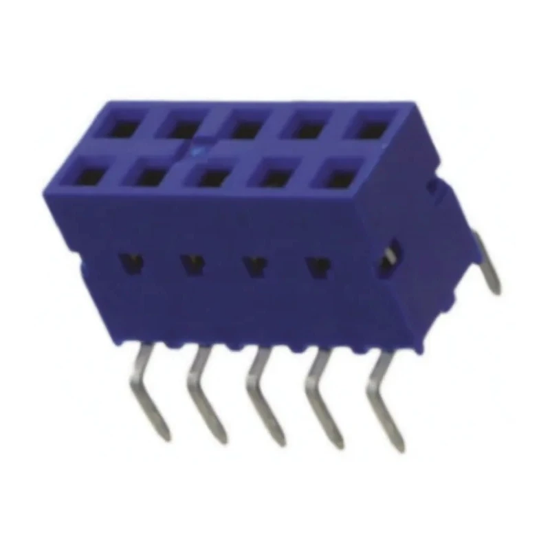Amphenol ICC 10-Contact 2-Row 2.54 mm Pitch Straight Through Hole PCB Socket 12A 1kV Glass Filled Thermoplastic 71991-305LF