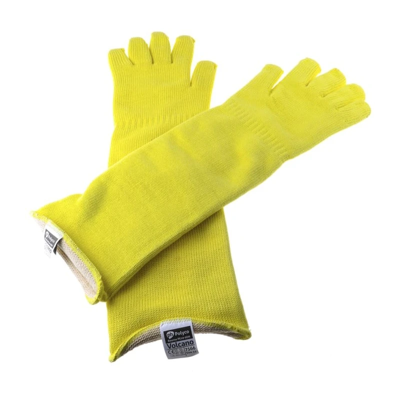 Polyco Healthline Volcano Yellow Kevlar Work Gloves Size 11 Uncoated Coating 7566