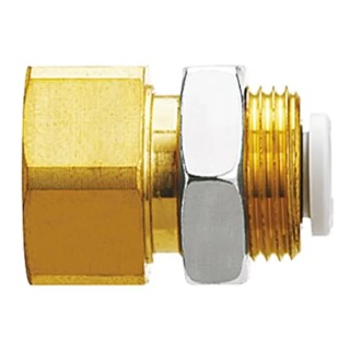 SMC KQ2 Series Brass Pneumatic Fitting Female Threaded-to-Tube Rc 3/8 in 8mm Push-in 45° KQ2E08-03A