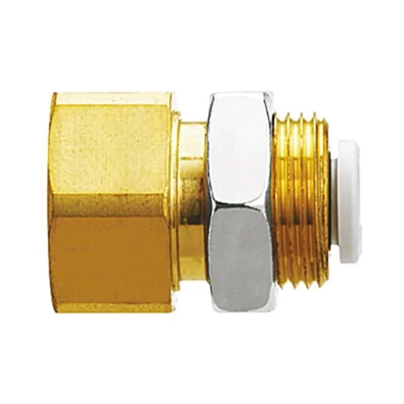 SMC KQ2 Series Brass Pneumatic Fitting Female Threaded-to-Tube Rc 3/8 in 8mm Push-in 45° KQ2E08-03A