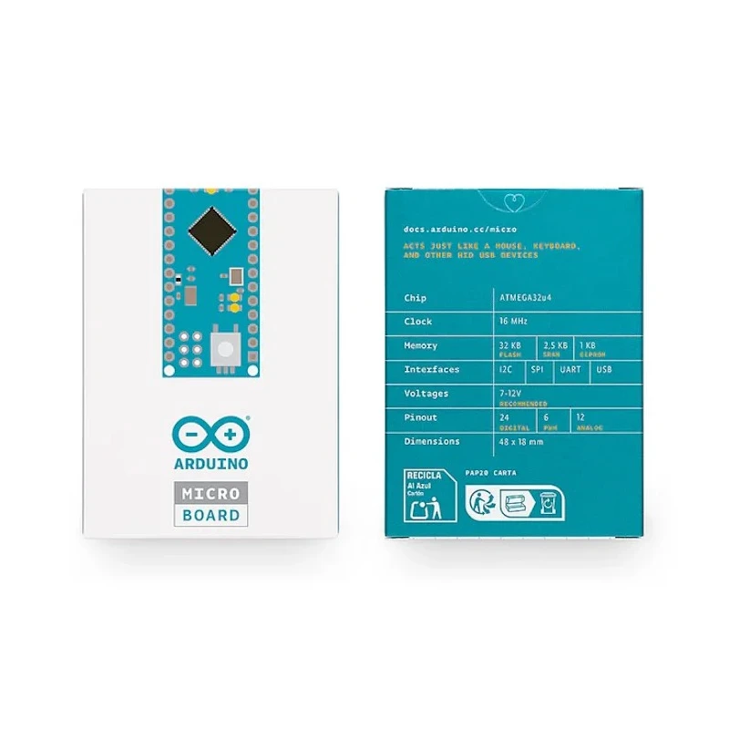 Arduino Micro Development Board with ATmega32u4 Processor for USB Native Interfaces A000053