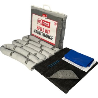 RS PRO 15 L Maintenance Spill Kit, 15L Absorbent Capacity, Non-Aggressive Chemicals, Oil and Water-Based Fluids 771-6465