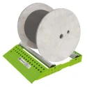 Greenlee Zinc Plated Steel Cable Drum Roller, 1-Shelf, Diameter Capacity 700mm, Height 710mm, Width 95mm, Length 52055384