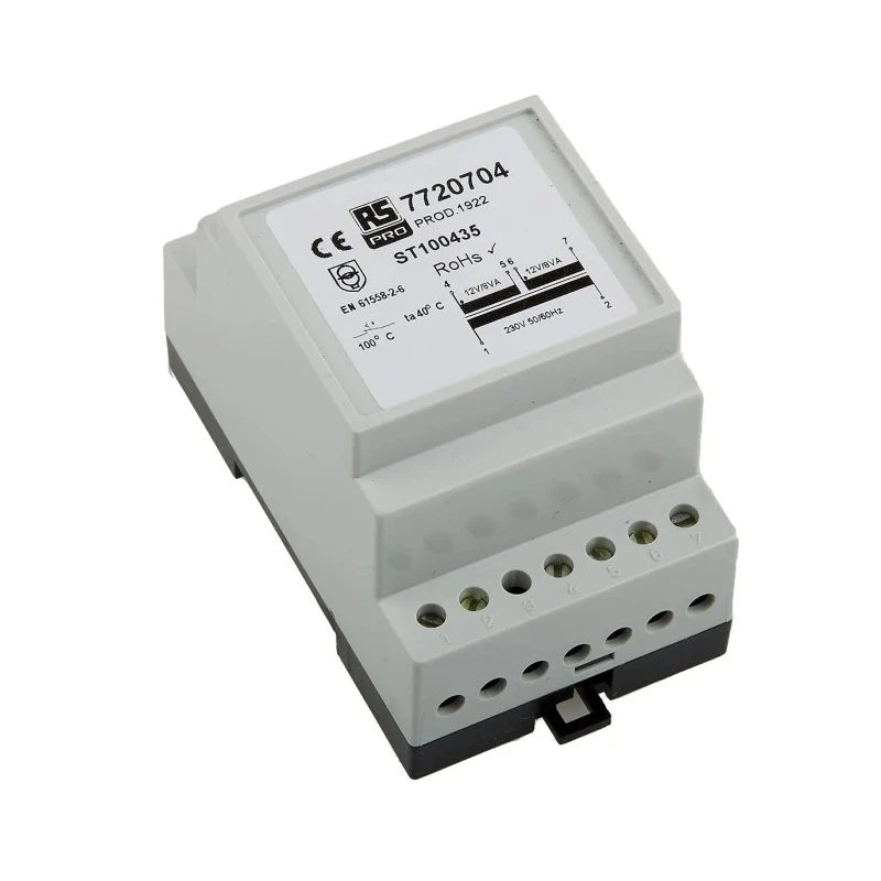 Merlin Gerin RS PRO 16 VA DIN Rail Transformer, 230 V ac Primary, 12 V ac Secondary, EN 61558-2-6, RoHS 772-0704