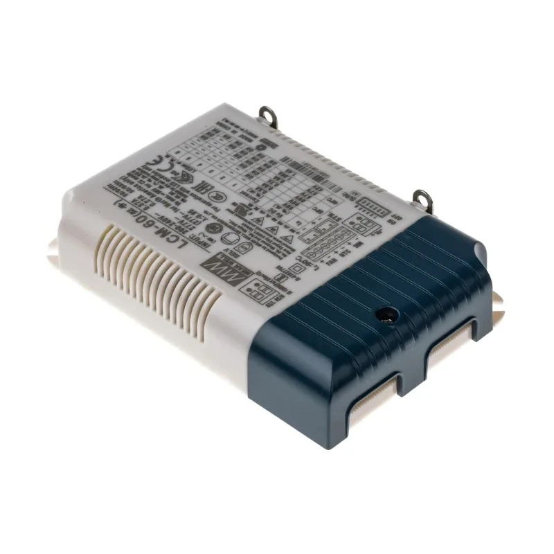 MEAN WELL 5 Output LED Driver, Constant Current, 700mA, 2-90V Output Voltage, 60.3W Power, IP20, 1/10 V and PWM Dimming IP20 