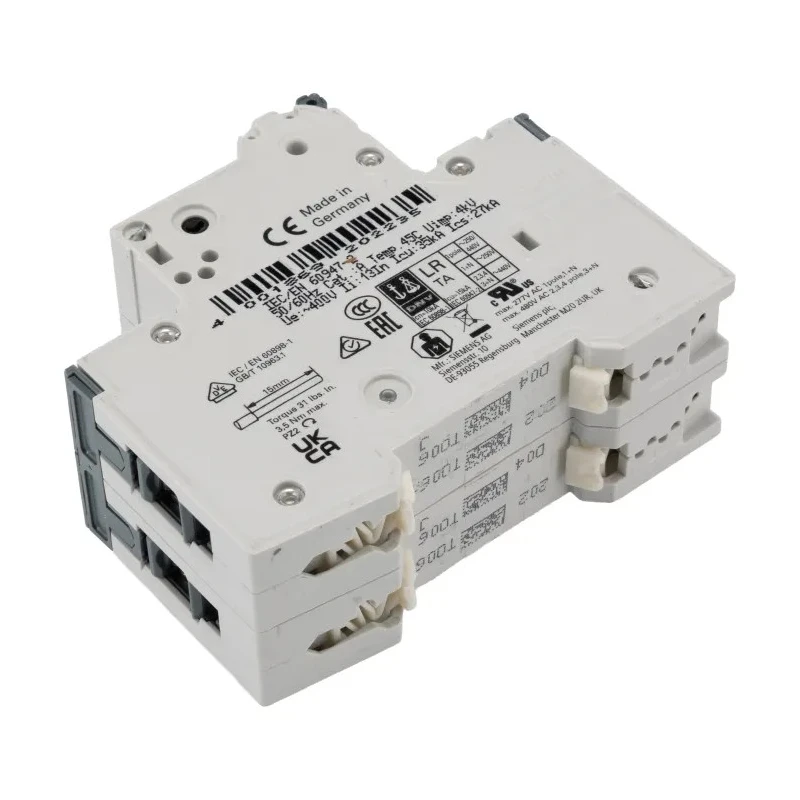 Siemens SENTRON Miniature Circuit Breaker 2-Pole 4A Type D 400V AC 60V DC 10kA Breaking Capacity 5SY4204-8