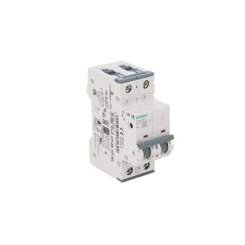 Siemens SENTRON Miniature Circuit Breaker, 2-Pole, 6A, Type C, 400V AC, 60V DC, 10 kA Breaking Capacity 5SY4206-7
