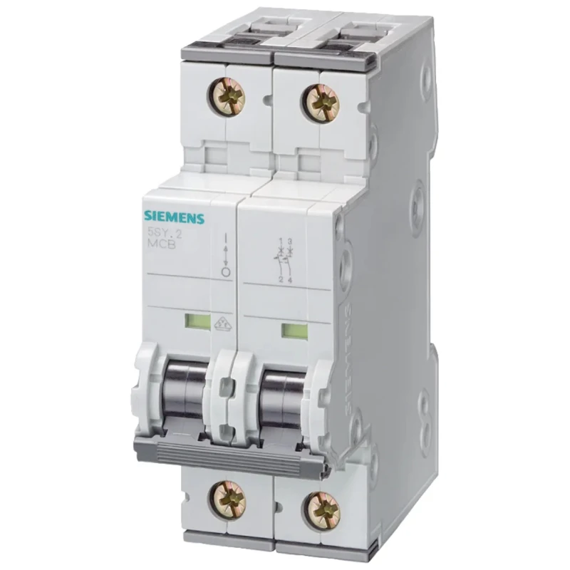 Siemens SENTRON Miniature Circuit Breaker, 2-Pole, 6A, Type C, 400V AC, 60V DC, 10 kA Breaking Capacity 5SY4206-7