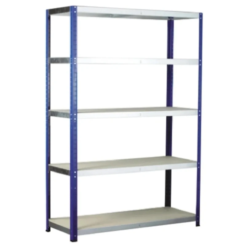 RS Pro 5 Shelf Galvanised Steel Chipboard Shelving System 1.8 m Height 1.2 m Width 450 mm Depth 265 kg Load Capacity 771-9199
