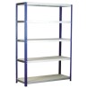 RS Pro 5 Shelf Galvanised Steel Chipboard Shelving System 1.8 m Height 1.2 m Width 450 mm Depth 265 kg Load Capacity 771-9199