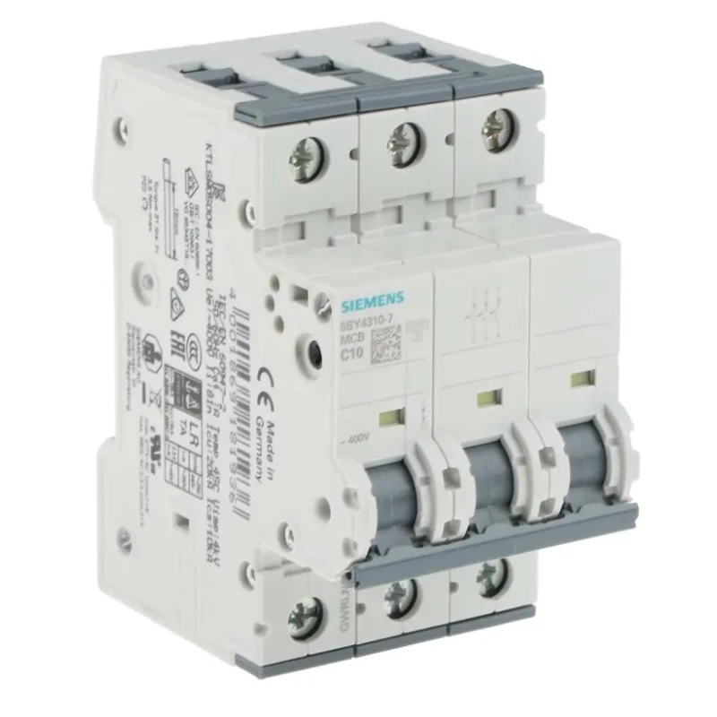 Siemens SENTRON 3-Pole Miniature Circuit Breaker 10A Type C 400V AC 60V DC 10 kA 5SY4310-7