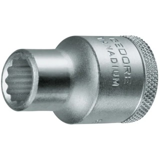 Gedore 1/2 in Drive 8 mm 12 Point Square Socket Chrome Vanadium Steel, 7mm Overall Length D 19 8