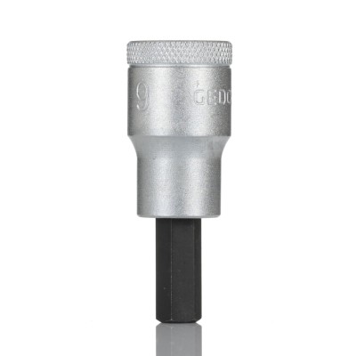 Gedore Hex Screwdriver Bit, 1/2 in Drive Size, 9 mm Tip, Hex Drive, 61 mm Overall Length IN 19 9