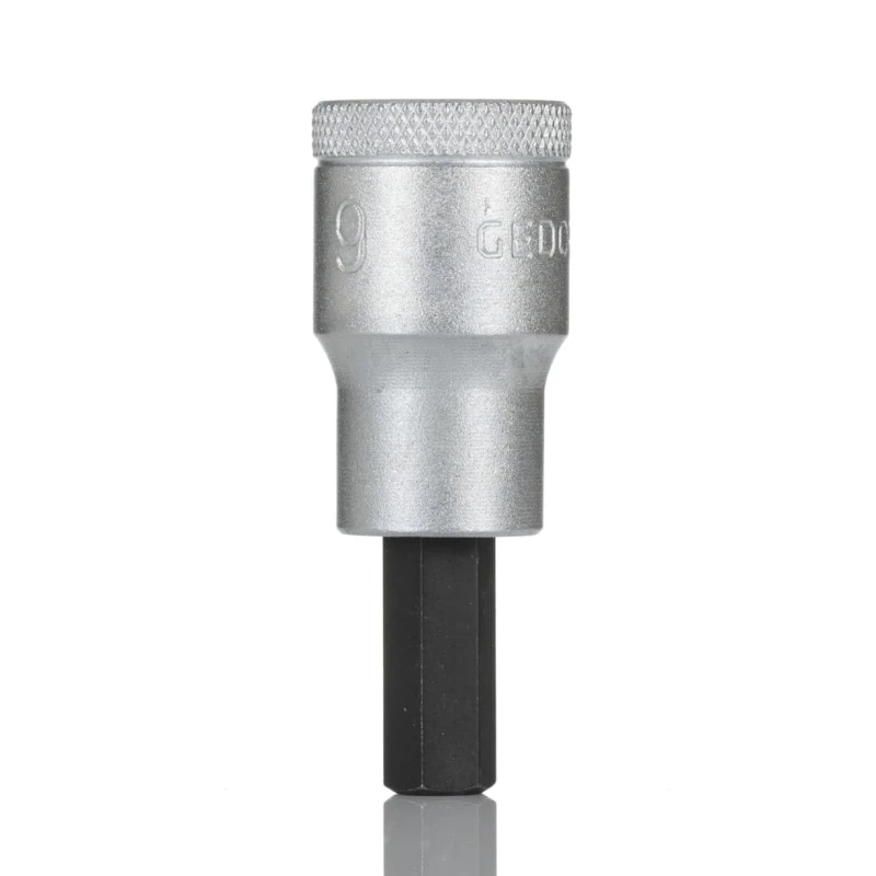 Gedore Hex Screwdriver Bit, 1/2 in Drive Size, 9 mm Tip, Hex Drive, 61 mm Overall Length IN 19 9