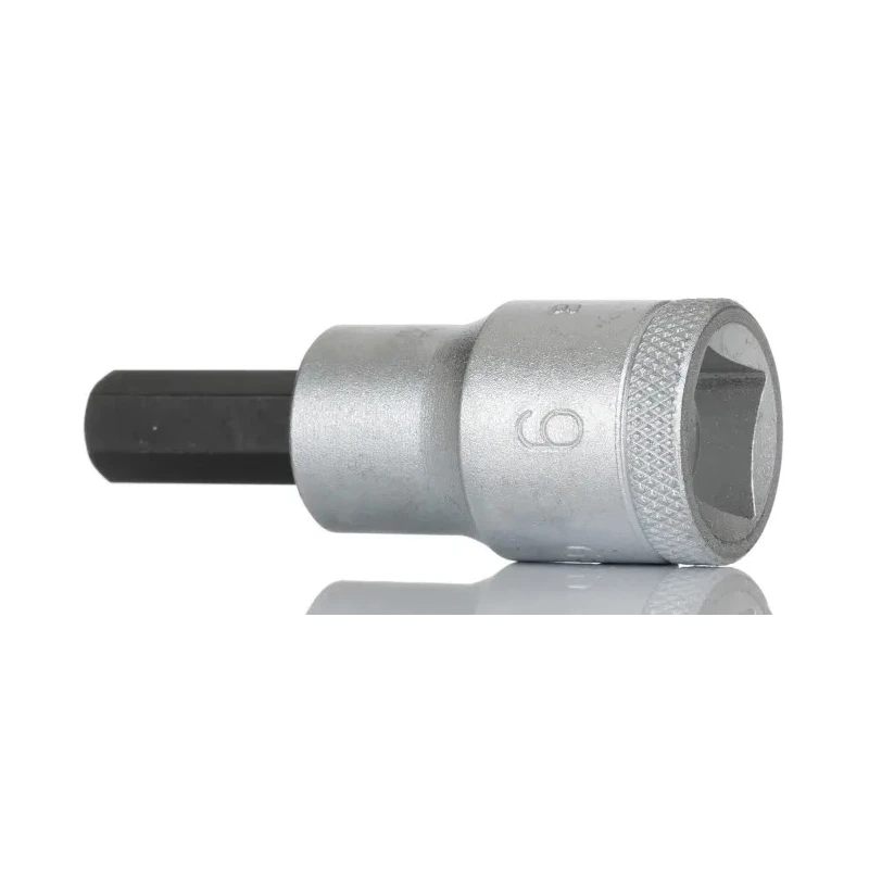 Gedore Hex Screwdriver Bit, 1/2 in Drive Size, 9 mm Tip, Hex Drive, 61 mm Overall Length IN 19 9