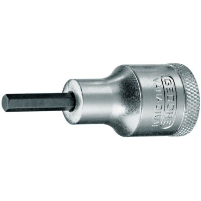 Gedore Hex Screwdriver Bit, 1/2 in Drive Size, 10 mm Hex Size, Vanadium Steel, 60 mm Overall Length IN 19 10