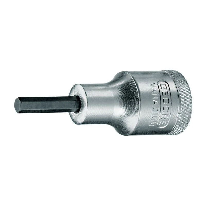 Gedore Hex Screwdriver Bit, 1/2 in Drive Size, 10 mm Hex Size, Vanadium Steel, 60 mm Overall Length IN 19 10