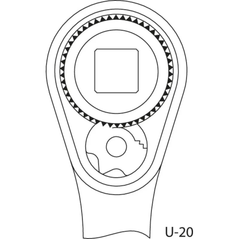 Gedore 1/2 in Chrome Vanadium Steel Ratchet with Reversible Ratchet Handle, 60mm Overall Length 1993 U-20