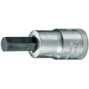 Gedore Hex Screwdriver Bit, Vanadium Steel, 7 mm Head, 1/2 in Square Drive, 60 mm Length IN 19 7