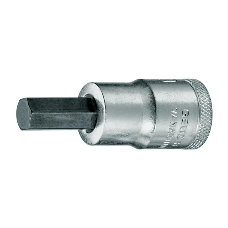 Gedore Hex Screwdriver Bit, Vanadium Steel, 7 mm Head, 1/2 in Square Drive, 60 mm Length IN 19 7
