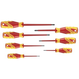 Gedore Insulated Phillips and Slotted Screwdriver Set 7-Piece VDE 2170-2160 PH-077