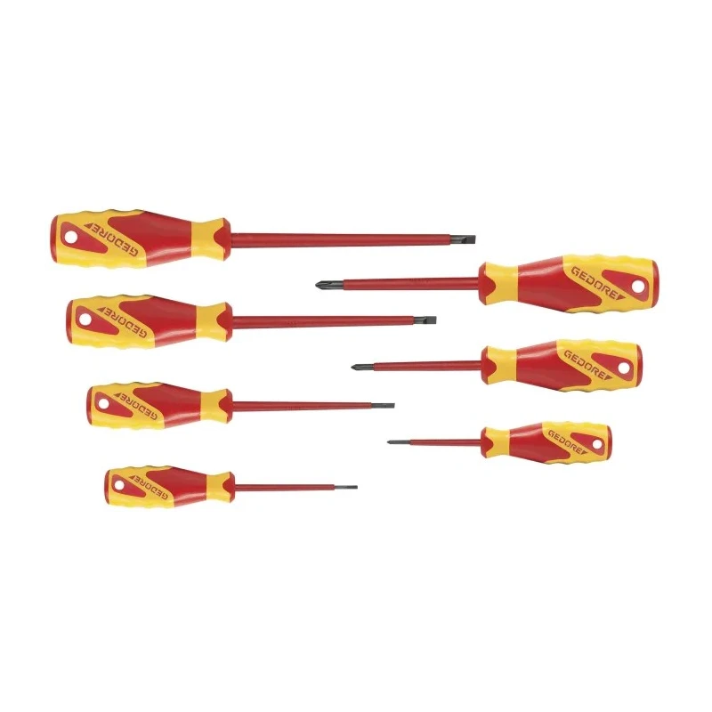 Gedore Insulated Phillips and Slotted Screwdriver Set 7-Piece VDE 2170-2160 PH-077
