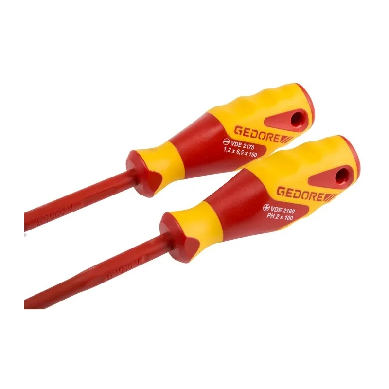 Gedore Insulated Phillips and Slotted Screwdriver Set 7-Piece VDE 2170-2160 PH-077