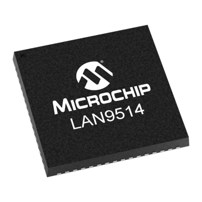 Microchip 64-Pin QFN Ethernet Controller 3.3 V 480 Mbps USB Full Duplex/Half Duplex LAN9514-JZX