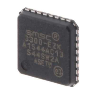 Microchip Transceiver IC USB3300-EZK, 1-Channel, 3.3V Power Supply, USB 2.0 Protocol, 32-Pin QFN Package USB3300-EZK