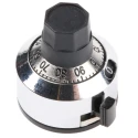 Bourns Potentiometer Knob 22.2 mm Diameter Chrome Satin Dial 6 mm Shaft Circular H-23-6M