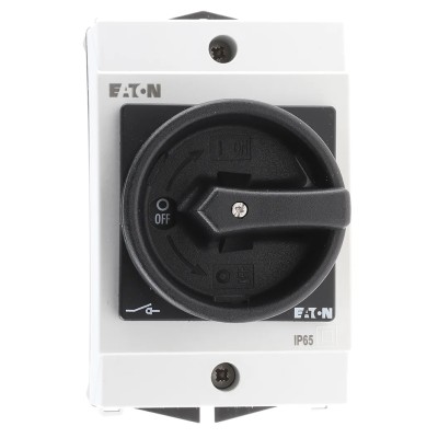 Eaton 3-Pole Surface Mount Isolator Switch, IP65, 20A, 5.5 kW, Black Handle, Model 
