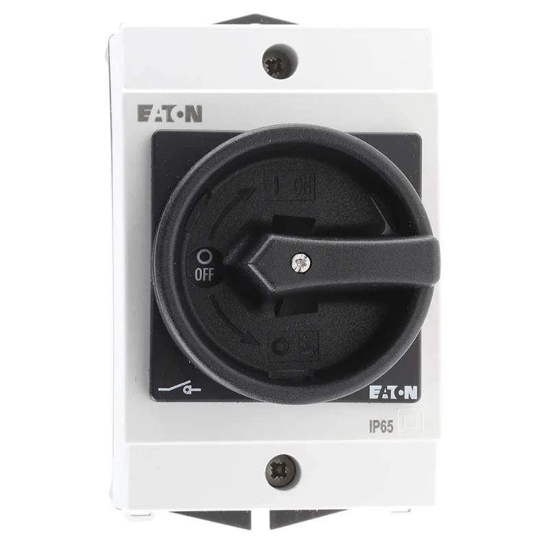 Eaton 3-Pole Surface Mount Isolator Switch, IP65, 20A, 5.5 kW, Black Handle, Model 