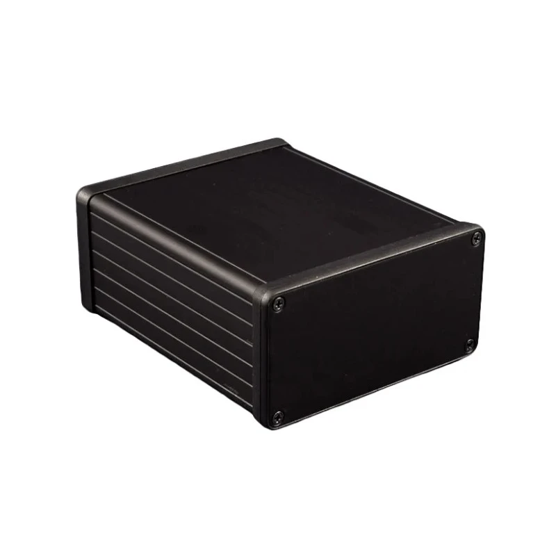 Hammond 1455 Series Aluminium Enclosure IP54 Black Lid 43 mm x 120 mm x 78 mm 
