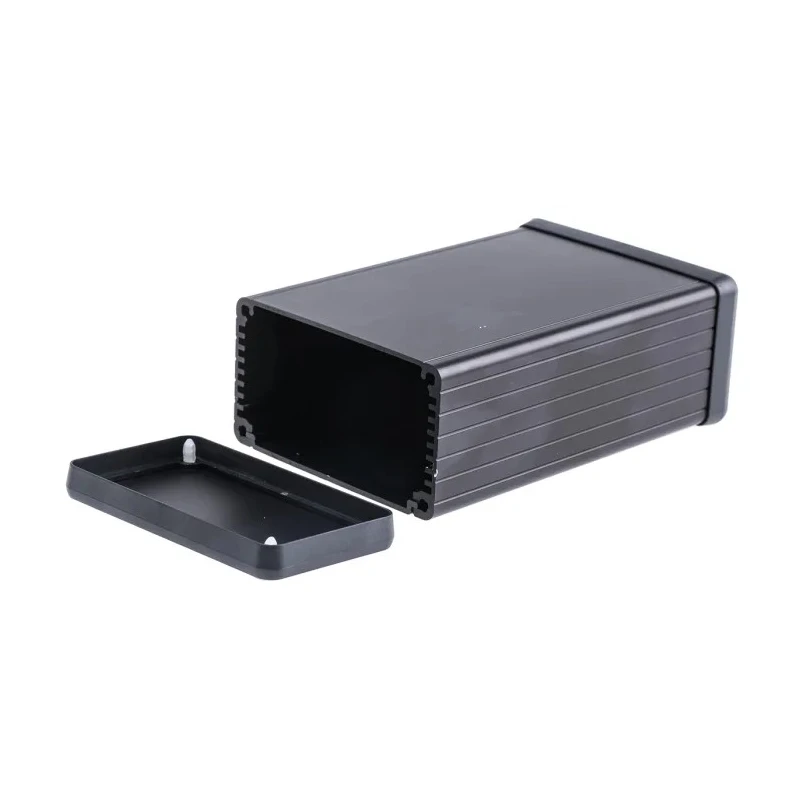 Hammond 1455 Series Aluminium Enclosure IP54 Black Lid 43 mm x 120 mm x 78 mm 