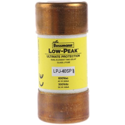 Eaton 40A Time Delay T-Speed Cartridge Fuse 600V AC 25 x 60 mm LPJ-40SP