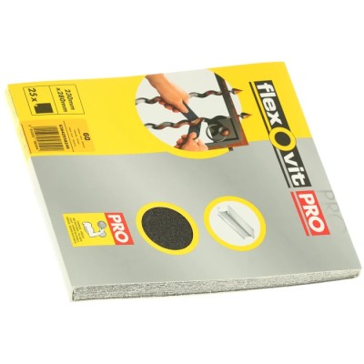 Flexovit Aluminium Oxide Coarse Grade P60 Grit Power Sanding Sheet 280mm x 230mm 63642558249