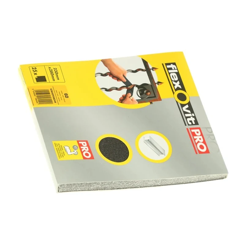 Flexovit Aluminium Oxide Coarse Grade P60 Grit Power Sanding Sheet 280mm x 230mm 63642558249