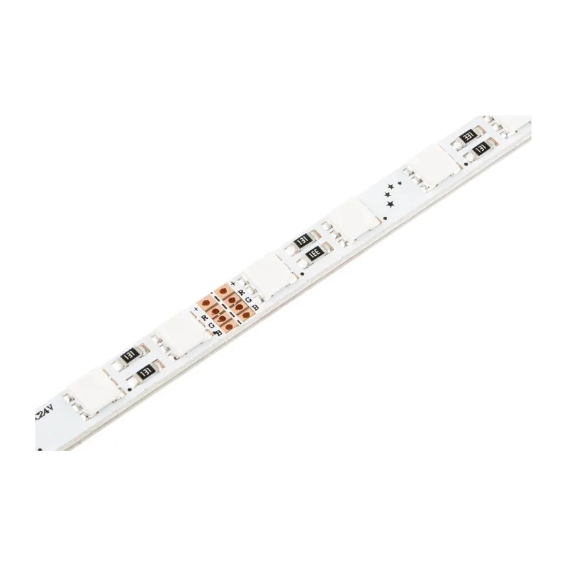 PowerLED 24V RGB LED Strip 7mm Width, 500mm Length, 36 LEDs, 14.4W Per Metre, 3000K Colour Temperature R7-RGB5050-24-36-IP20