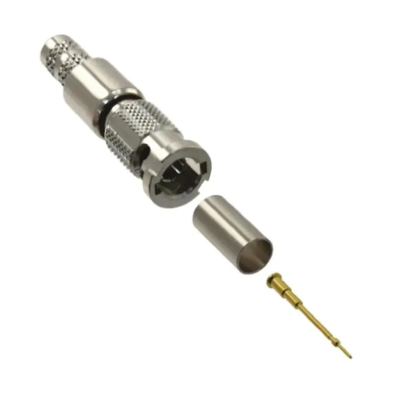 Amphenol RF HD-BNC Series Coaxial Connector Cable Male HD BNC Connector 75 Ω Straight Body Crimp 034-1033
