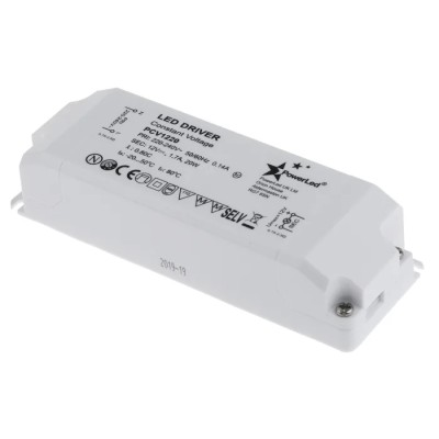 PowerLED 5 Output Constant Voltage LED Driver, 12V Output, 20W Power, 1.7A Current, Screw Mount PCV1220