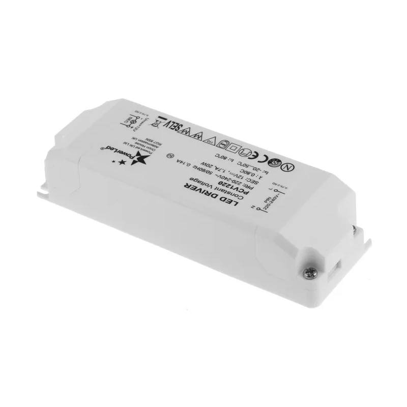 PowerLED 5 Output Constant Voltage LED Driver, 12V Output, 20W Power, 1.7A Current, Screw Mount PCV1220