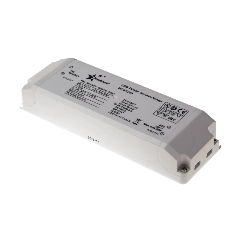 PowerLED 5 Output Enclosed AC-DC Constant Voltage LED Driver 12V 50W 4.2A PCV1250