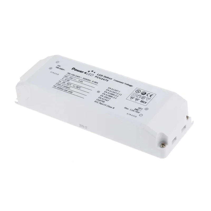 PowerLED 5 Output Indoor Constant Voltage 24V 75W 3.15A Enclosed AC-DC LED Driver PCV2475